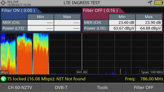 60K plus LTE 800 kontrolne meranie