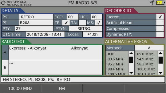 VKV - FM meranie signlu